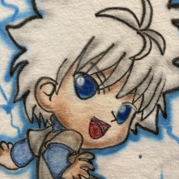 Anime Skateboard Shirt Mens Small White Airbrush Art Graphic Custom Tee - Picture 3 of 10